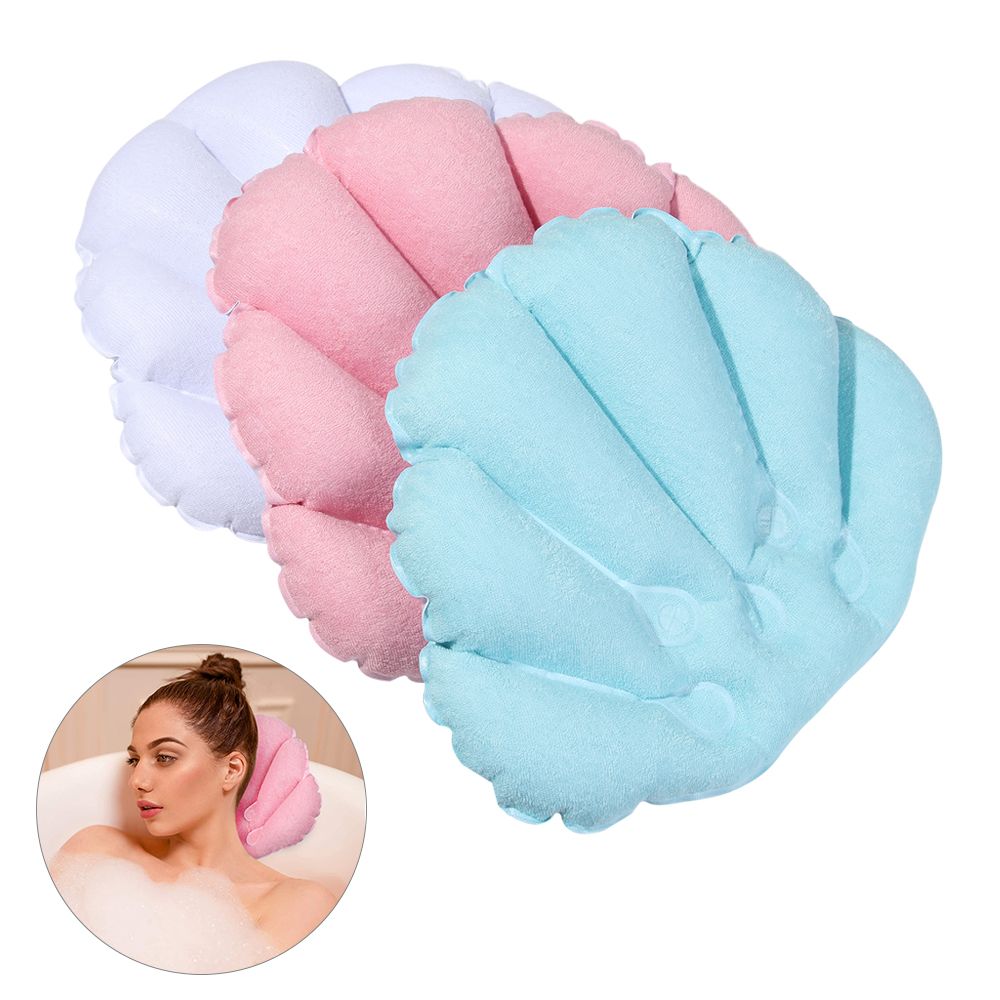 Bathtub Pillow Inflatable - Soft Fan-shaped Inflatable Pillow Bathtub Cushion
