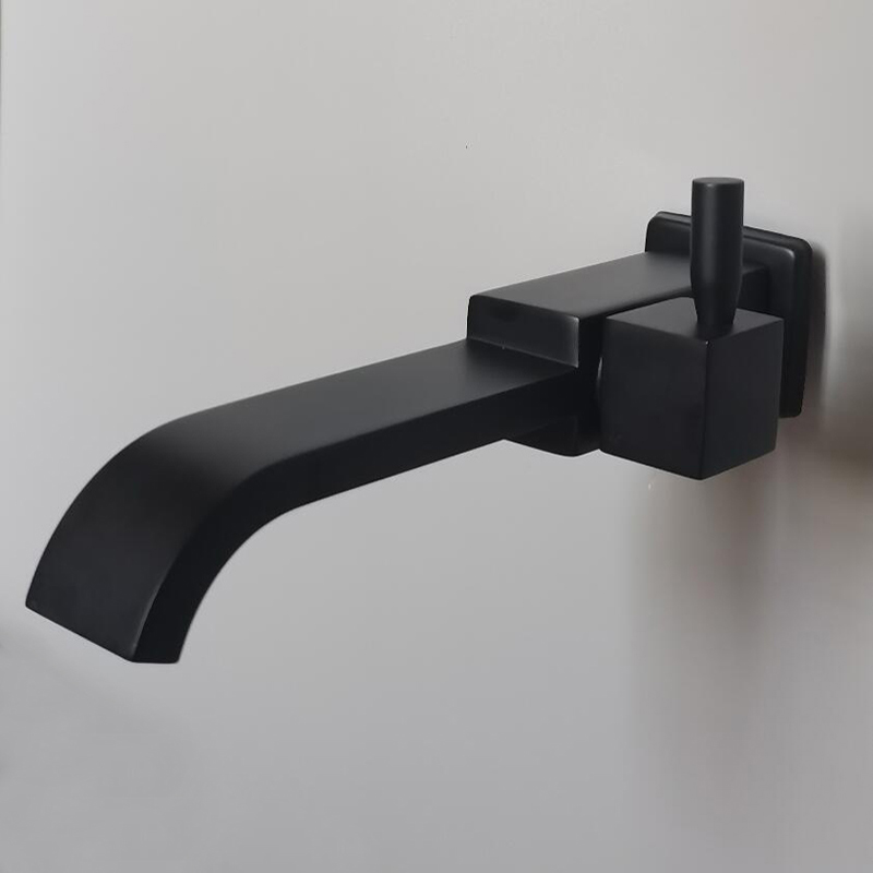 Basin Mixer Tap - Brass Cold black Water Faucet, Wall