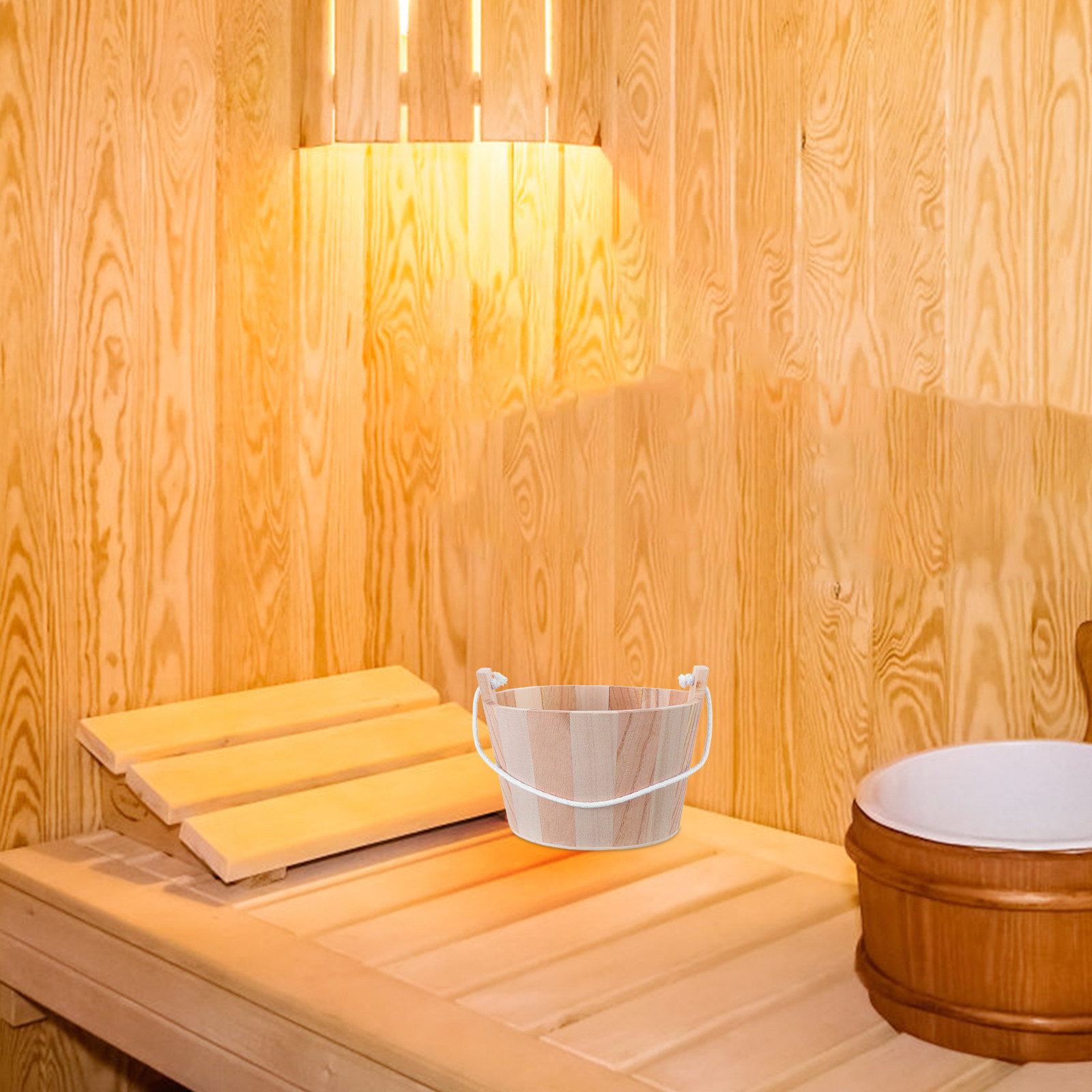 Home Bathroom Sauna - Premium Natural Wood Sauna Bucket Handmade