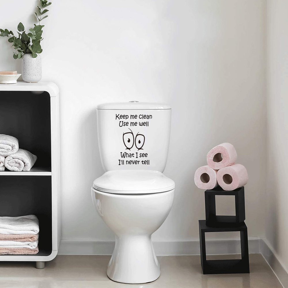 Home Bathroom Floor Tiles - Funny Toilet Sticker Decal Keep Me