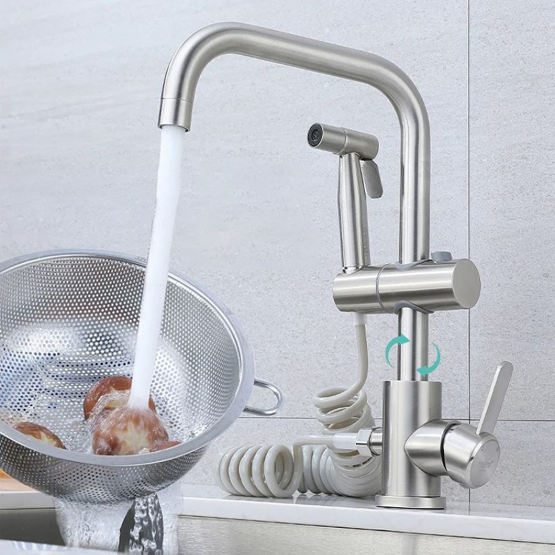 Basin Mixer Tap - Stainless Steel Kitchen Faucet Set 360