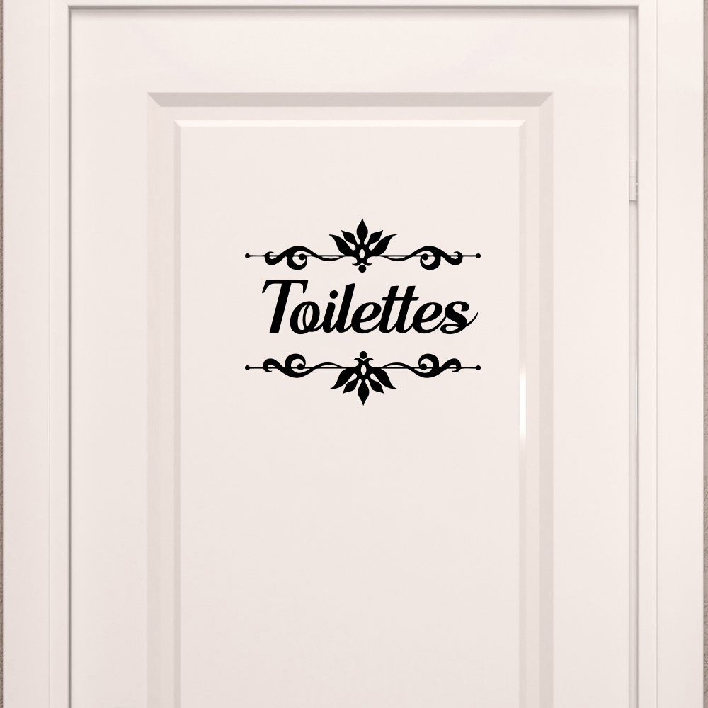 Home Bathroom Floor Tiles - French Toilettes with Flower Bathroom Door
