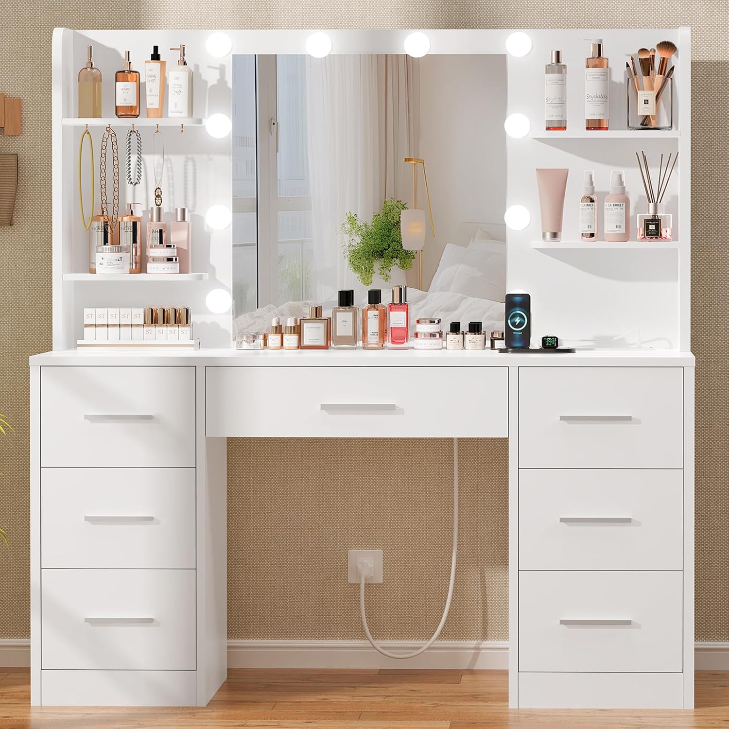 Home Outlet Bathroom Mirrors - Large Vanity Desk LED Lighted Mirror