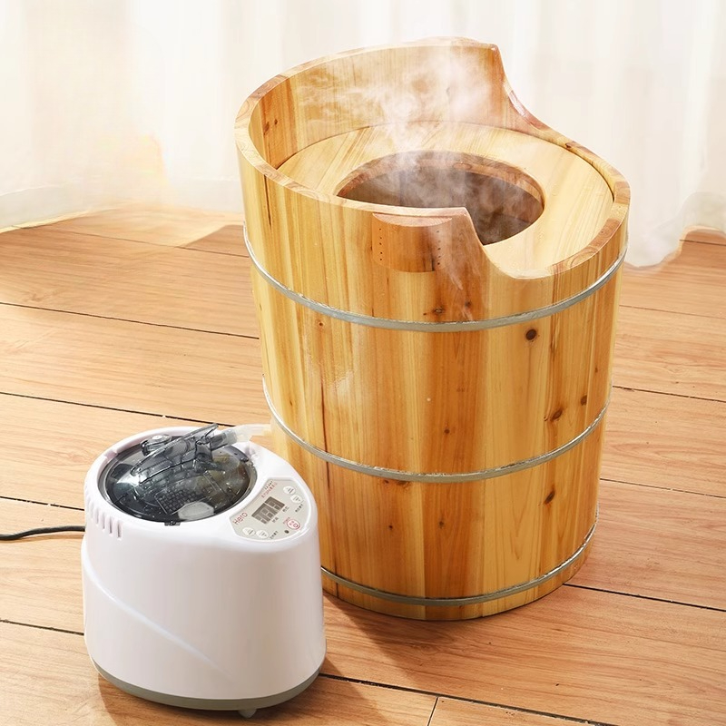 Home Bathroom Sauna - Herbal Sitz Bath Steamer Natural Wood
