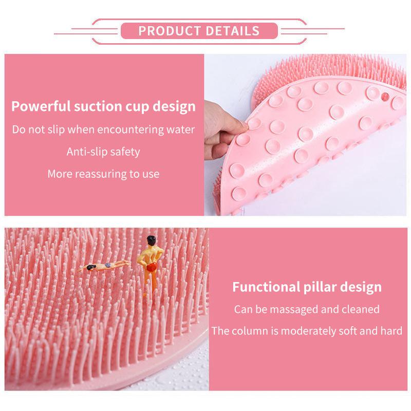 Non Slip Bath Mat - Wall Mounted Foot Scrubber Mat for