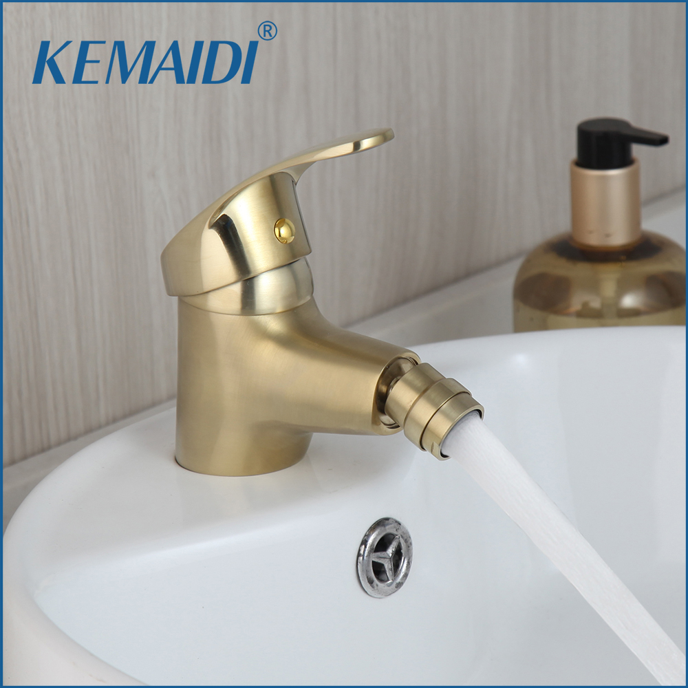 Basin Mixer Tap - KEMAIDI Brush Gold Bathroom Bidet Faucet