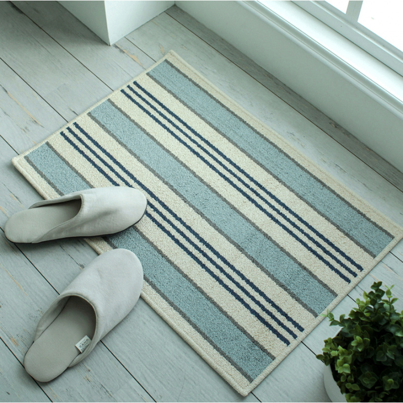 Zara Home Bathroom Rug - VIKAMA Korean Minimalist Striped Bathroom Carpet