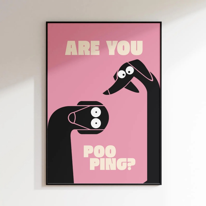 Home Bathroom Pictures - Funny Dog Bathroom Frameless Canvas Wall