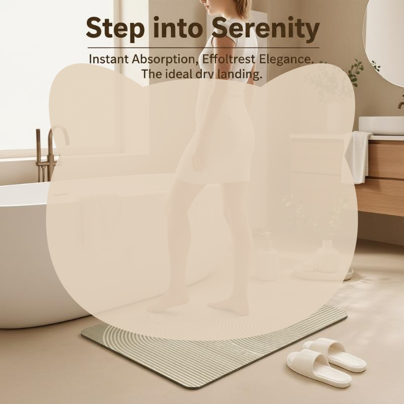 Non Slip Bath Mat - Diatomite Bath Mat Quick Dry Absorbent