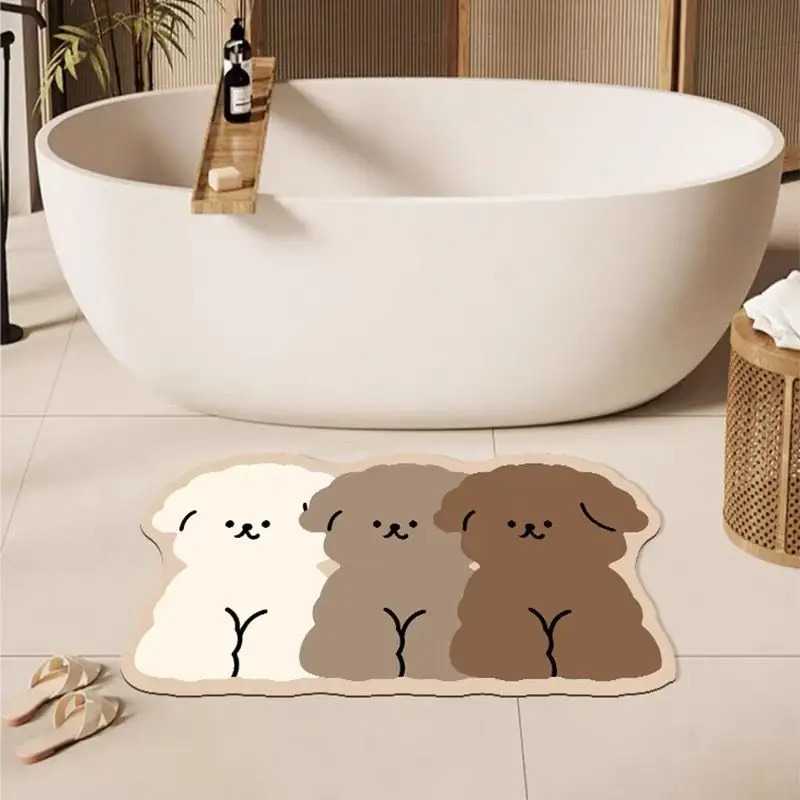 Zara Home Bathroom Rug - VIKAMA cute dog shaped bathroom carpet,