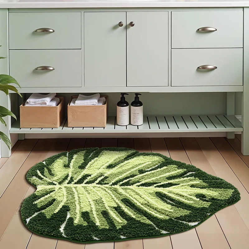 VIKAMA Non-Slip Bath Mat Green - Zara Home Bathroom Rug recension och pris
