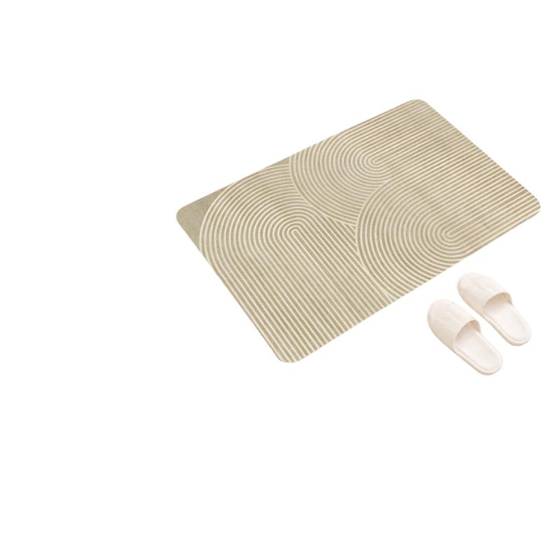 Beige Striped Diatomite Bath M - Non Slip Bath Mat recension och pris
