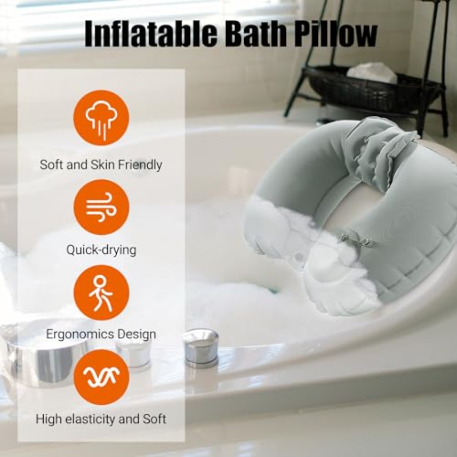 Inflatable Bath Neck Pillows f - Bathtub Pillow Inflatable recension och pris