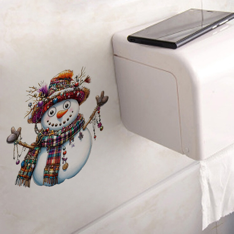 Funny Whimsical Snowman Sticke - Home Bathroom Floor Tiles recension och pris