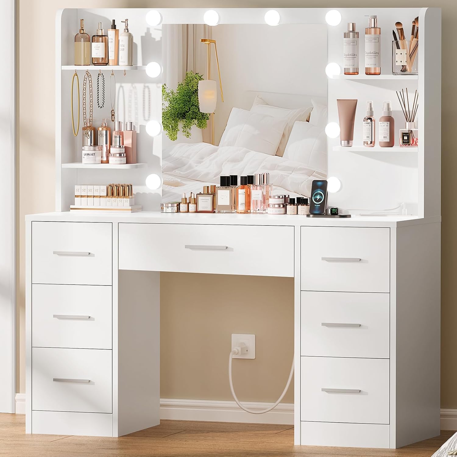 Large Vanity Desk LED Lighted  - Home Outlet Bathroom Mirrors recension och pris