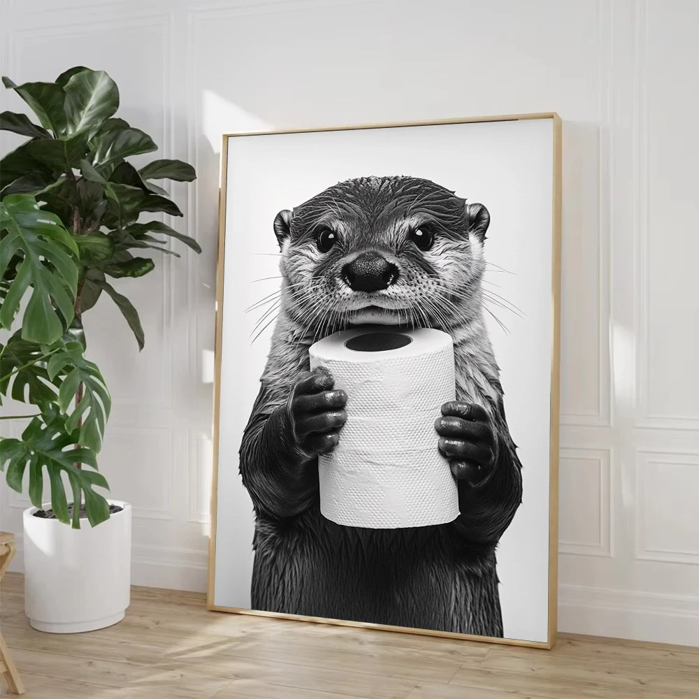 Highland Cow Otter Cat  Raccoo - Home Bathroom Pictures recension och pris