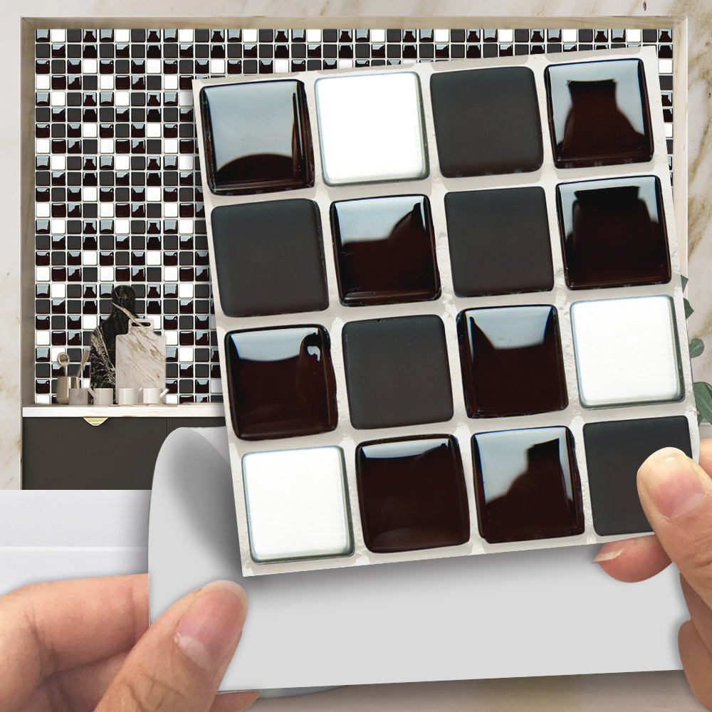 Black & White Marble Mosaic Ti - Home Bathroom Floor Tiles recension och pris