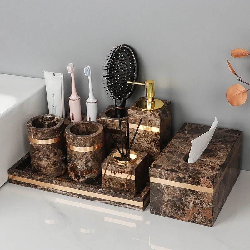 1set Emperador Dark Natural Ma - Zara Home Bathroom recension och pris