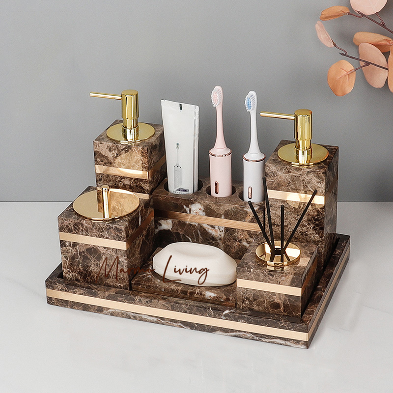 1set Emperador Dark Natural Ma - Zara Home Bathroom recension och pris