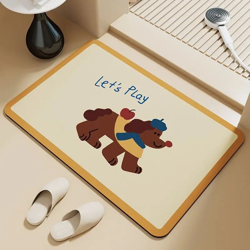 VIKAMA Cute Sausage Dog Stripe - Zara Home Bathroom Rug recension och pris