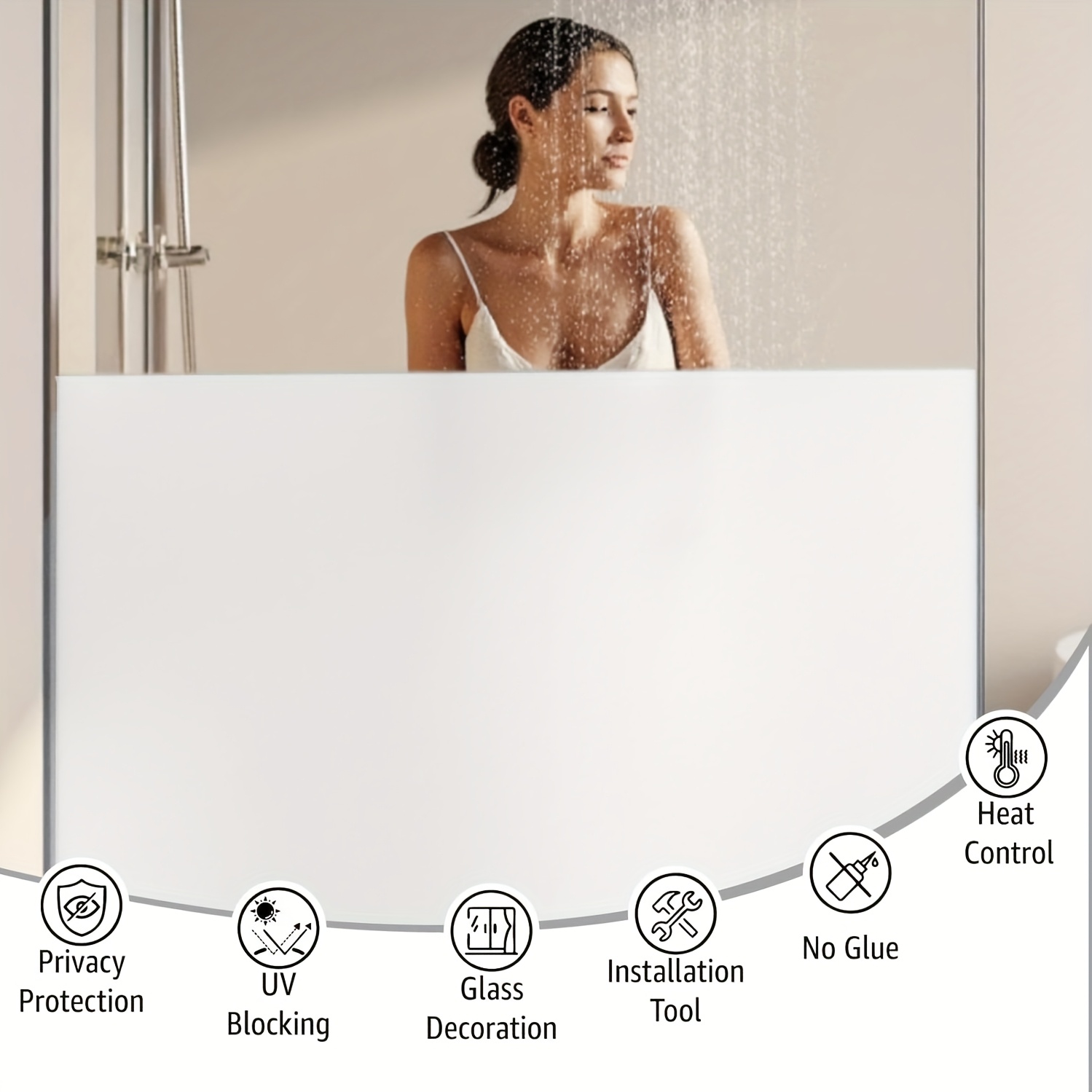 White Frosted Privacy Window F - Home Bathroom Window recension och pris
