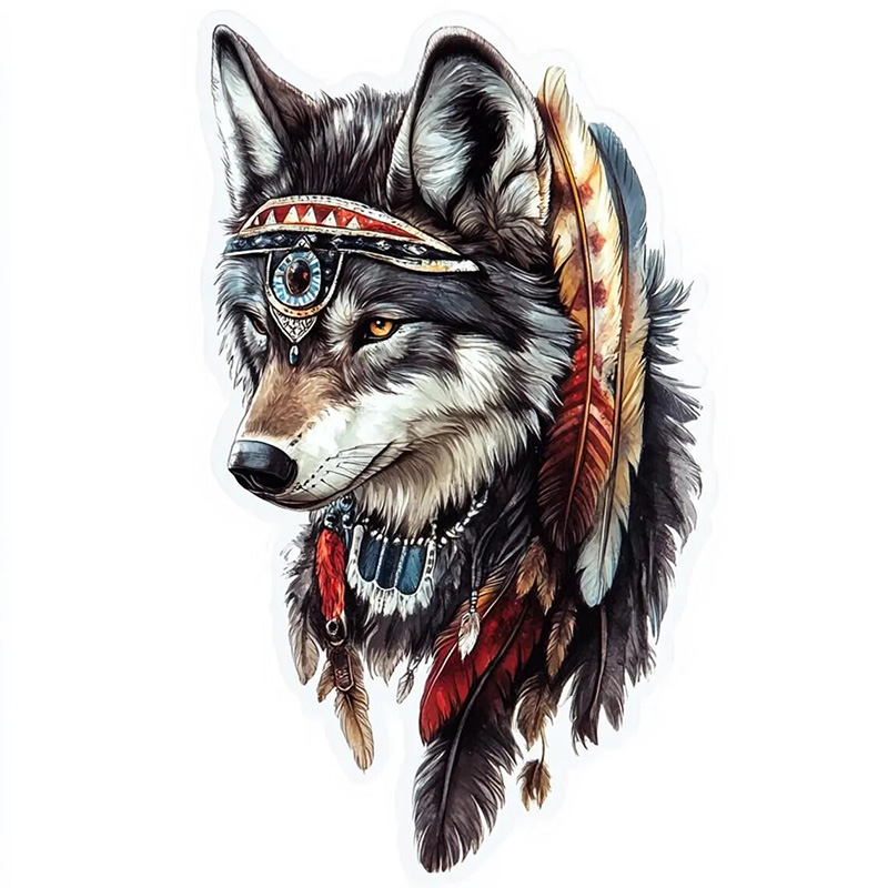 QT36# 1pc Cool Indian Wolf Sti - Home Bathroom Floor Tiles recension och pris
