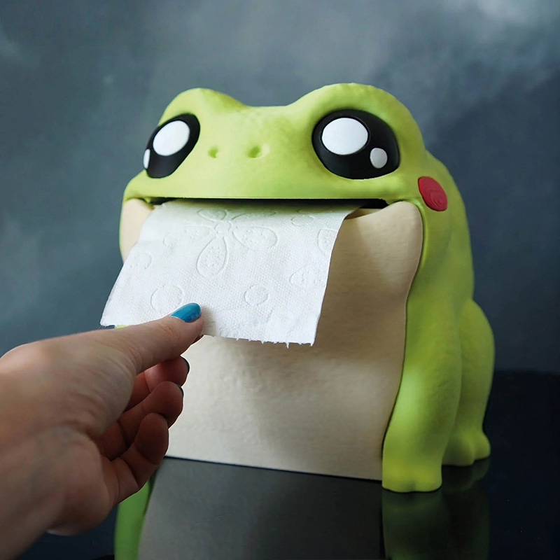 Funny Frog Tissue Box Portable - Home Bathroom Paper Towel Dispenser recension och pris