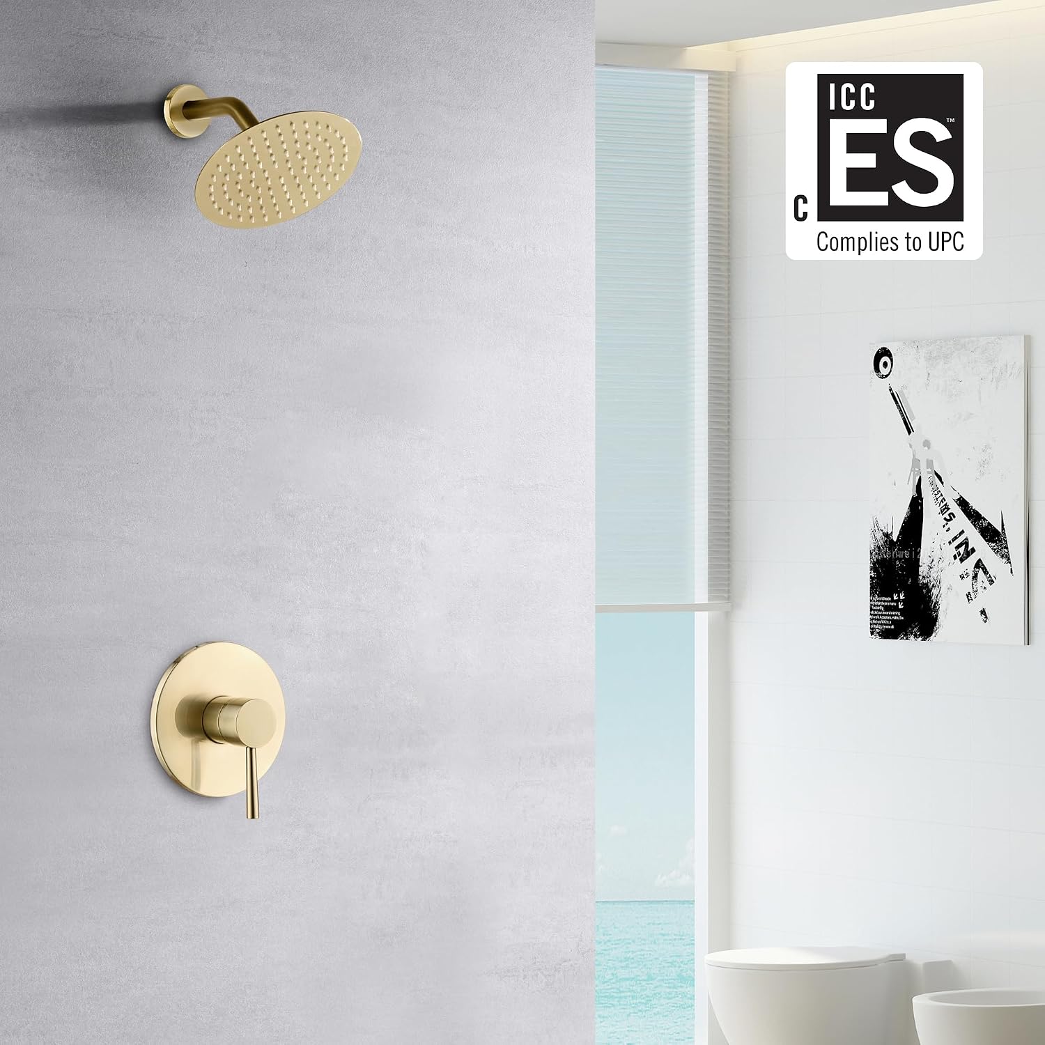 Brushed Gold Shower Faucet Set - Shower Head Rain recension och pris