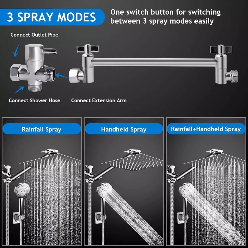 Stainless Steel Rain Shower He - Shower Head Rain recension och pris