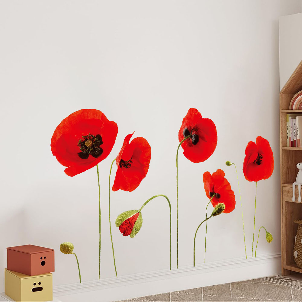 Colorful Flower Plants Wall St - Home Bathroom Floor Tiles recension och pris