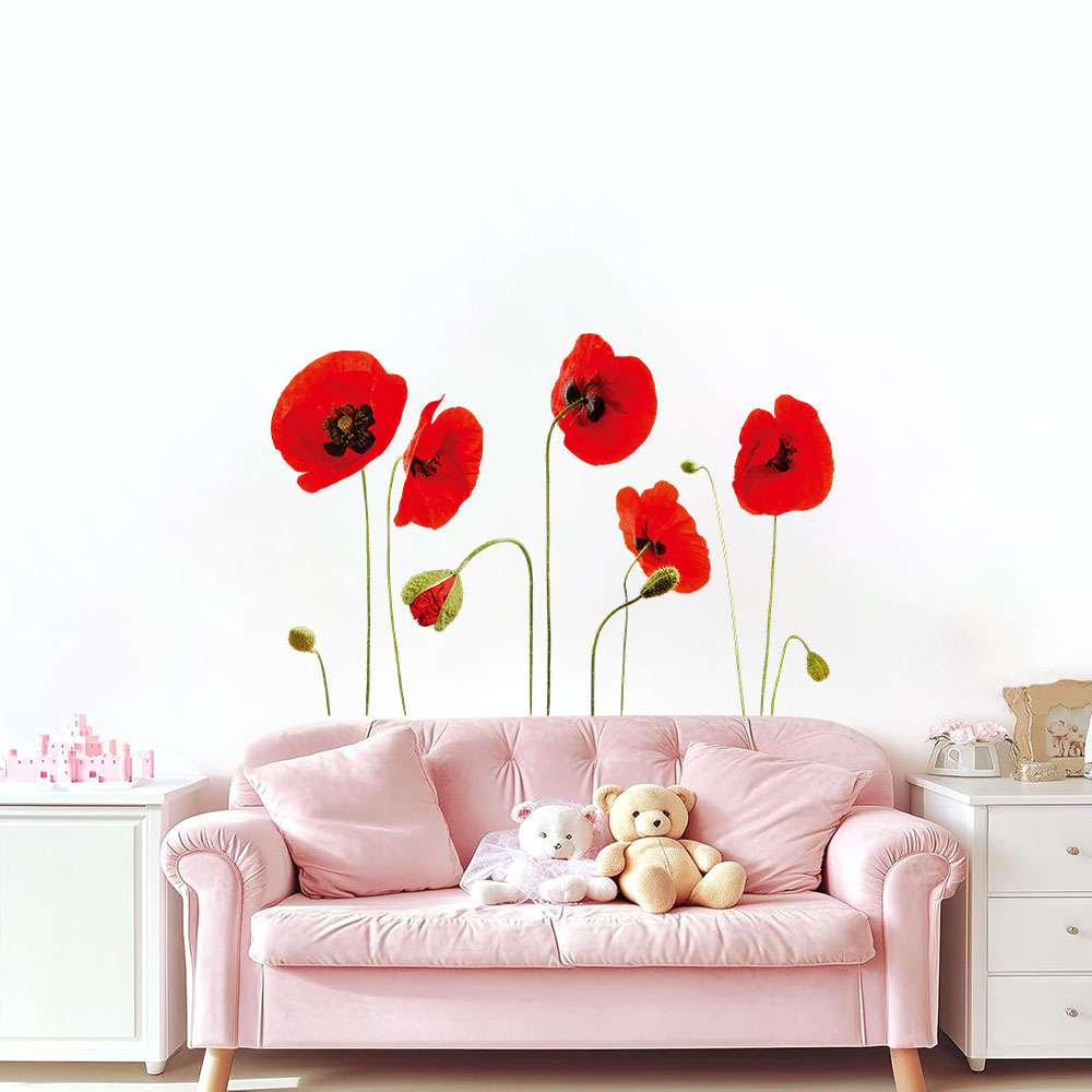 Colorful Flower Plants Wall St - Home Bathroom Floor Tiles recension och pris