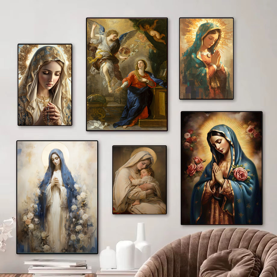 1pc Vintage Virgin Mary and Je - Home Bathroom Pictures recension och pris