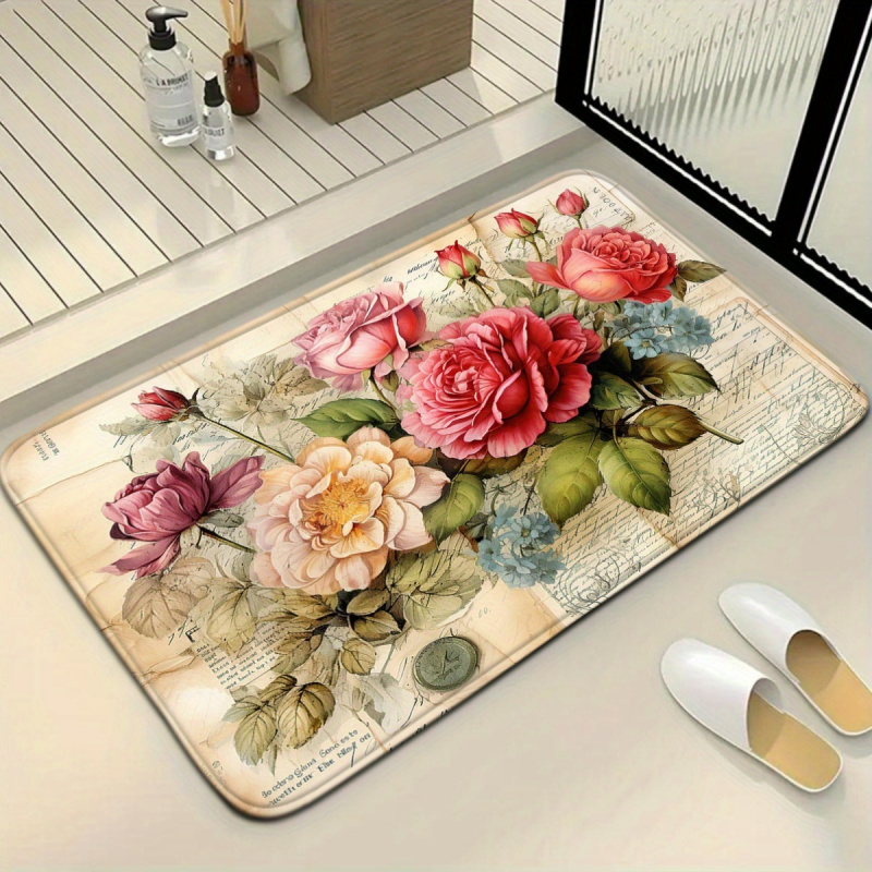 VIKAMA Vintage Floral Bath Mat - Zara Home Bathroom Rug recension och pris