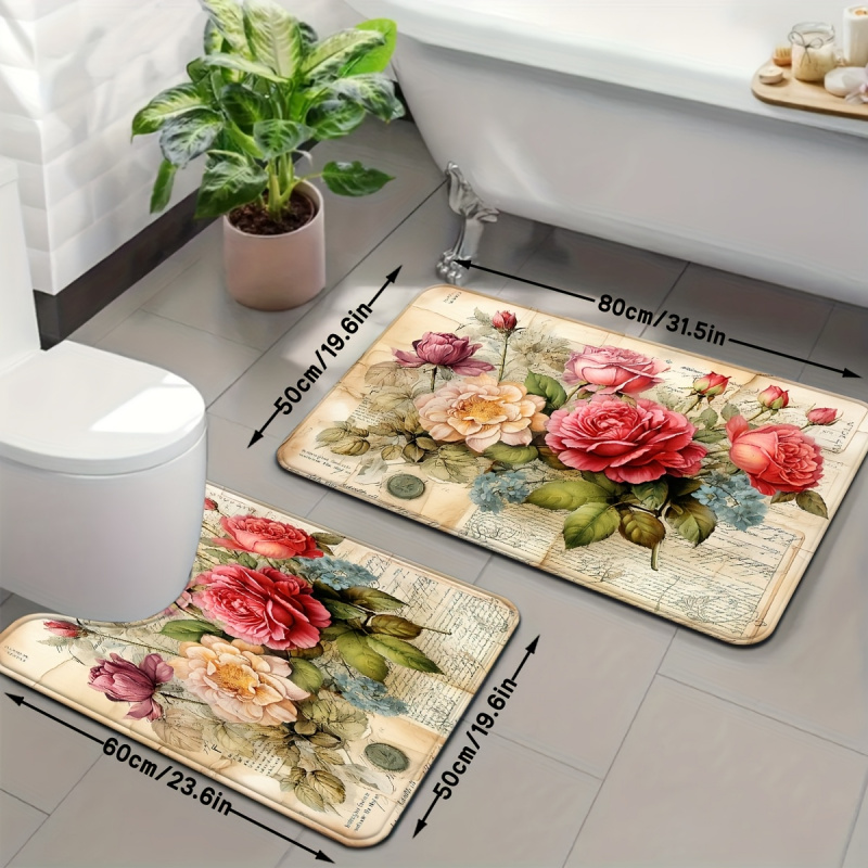 VIKAMA Vintage Floral Bath Mat - Zara Home Bathroom Rug recension och pris