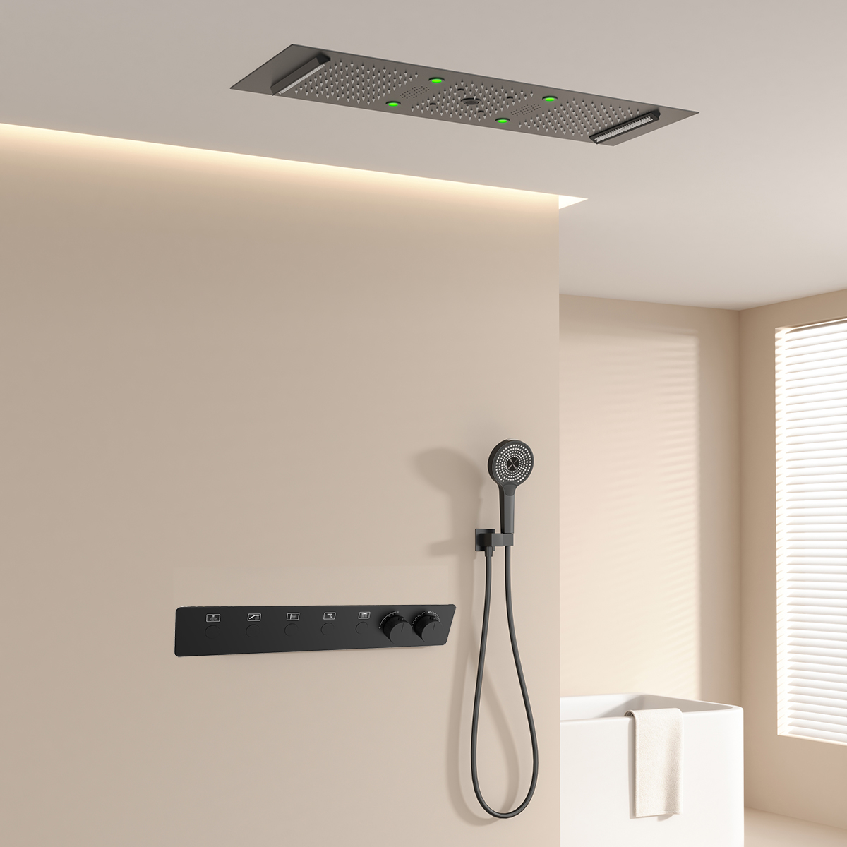 Luxury White 300*900mm Music L - Shower Head Rain recension och pris