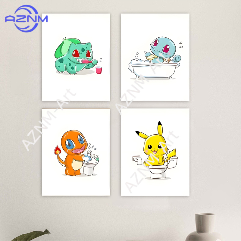 Pokemon Cartoon Funny Canvas P - Home Bathroom Pictures recension och pris