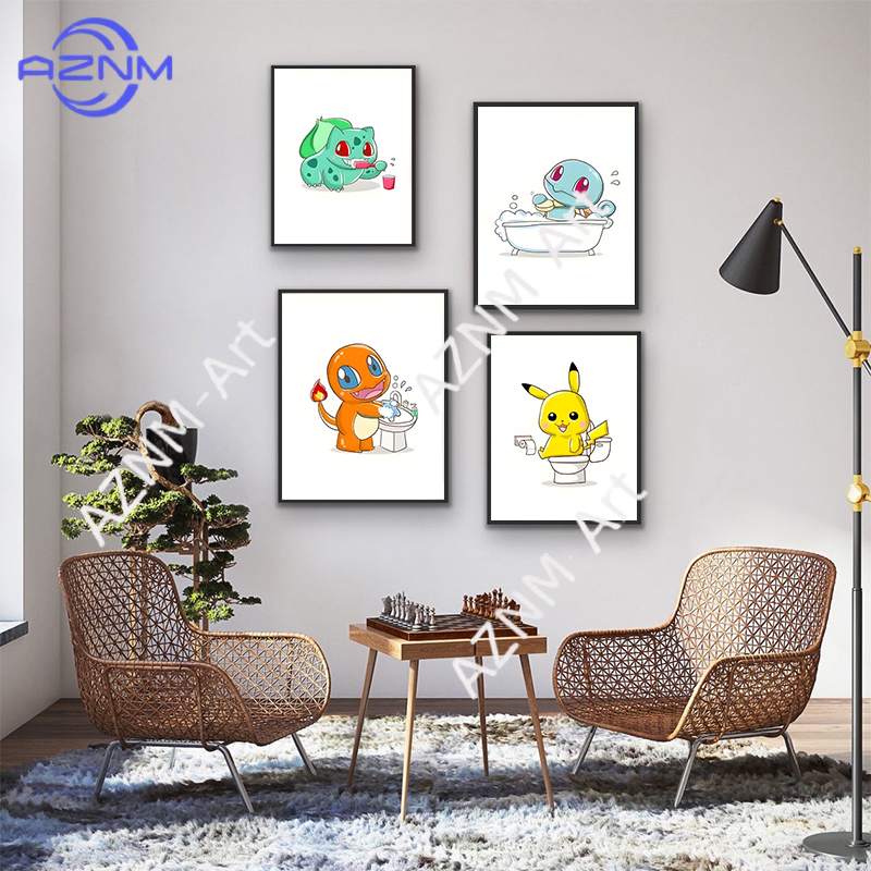 Pokemon Cartoon Funny Canvas P - Home Bathroom Pictures recension och pris