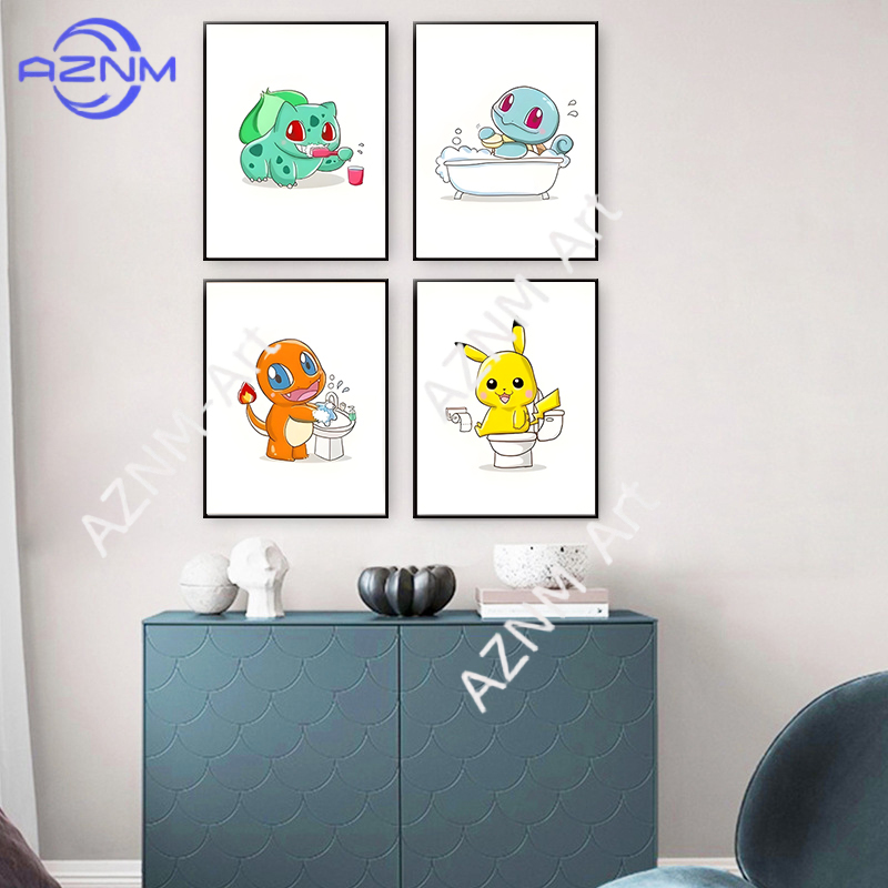 Pokemon Cartoon Funny Canvas P - Home Bathroom Pictures recension och pris