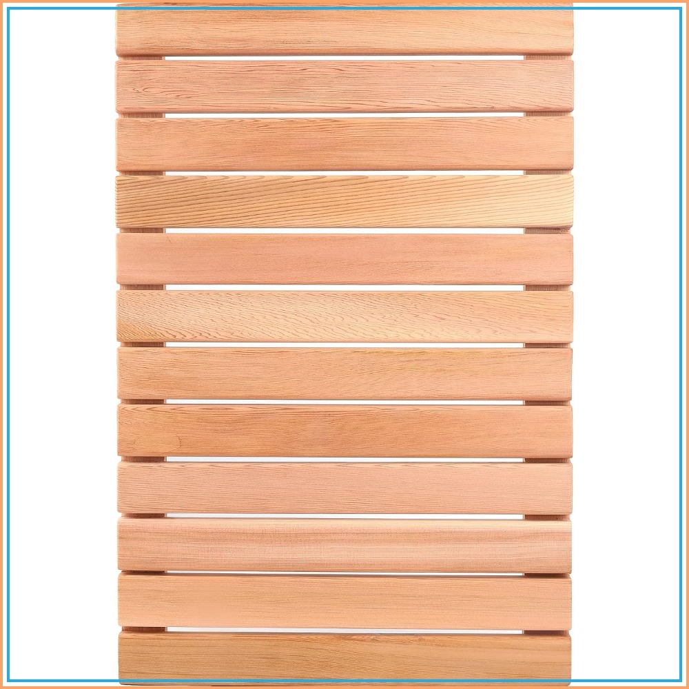 Natural Cedar Wood Shower Mat, - Non Slip Bath Mat recension och pris
