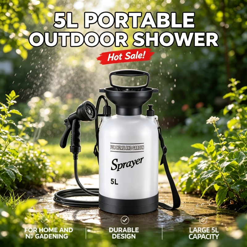 5L Portable Camping Shower Man - Shower Head Rain recension och pris