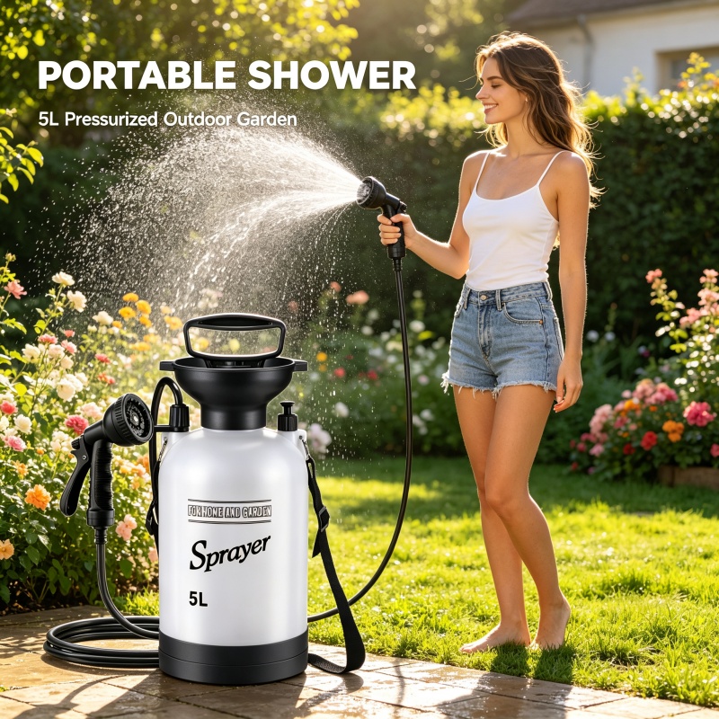 5L Portable Camping Shower Man - Shower Head Rain recension och pris